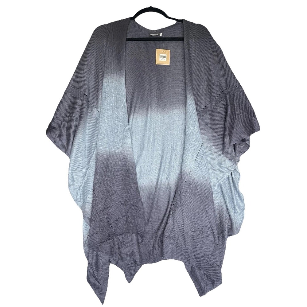 Earthbound Trading Co Cardigan Shawl Unisex One Size Fits Most‎ Blue Ombré NWT